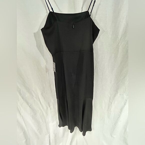 NWT black Express dress Medium adjustable spaghetti straps gathered at s… - Picture 1 of 7
